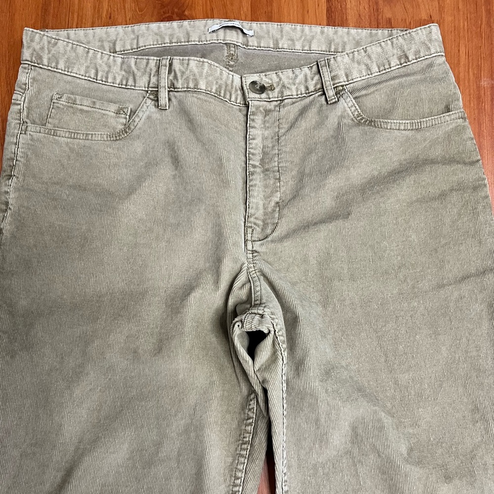 CALVIN KLEIN CORDUROY PANTS KHAKI SLIM STRETCH MENS SIZE 36 X 30